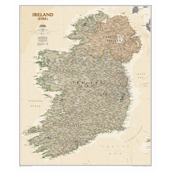 National Geographic Maps Ireland Executive Wall Map 